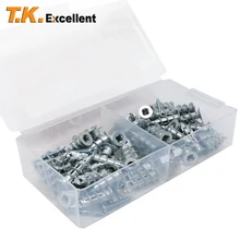 

120Pcs T.K.Excellent Self Drilling Drywall Anchors E6/12x31mm Size 60 Pcs with with #6*1" Pan Head Self-tapping screw 60Pcs