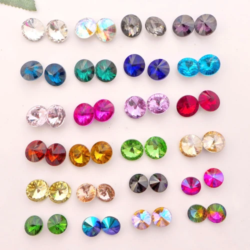 Best Deal for 20 Pcs, Glass Crystal Rivoli Round Shape 8mm 10mm Rainbow 