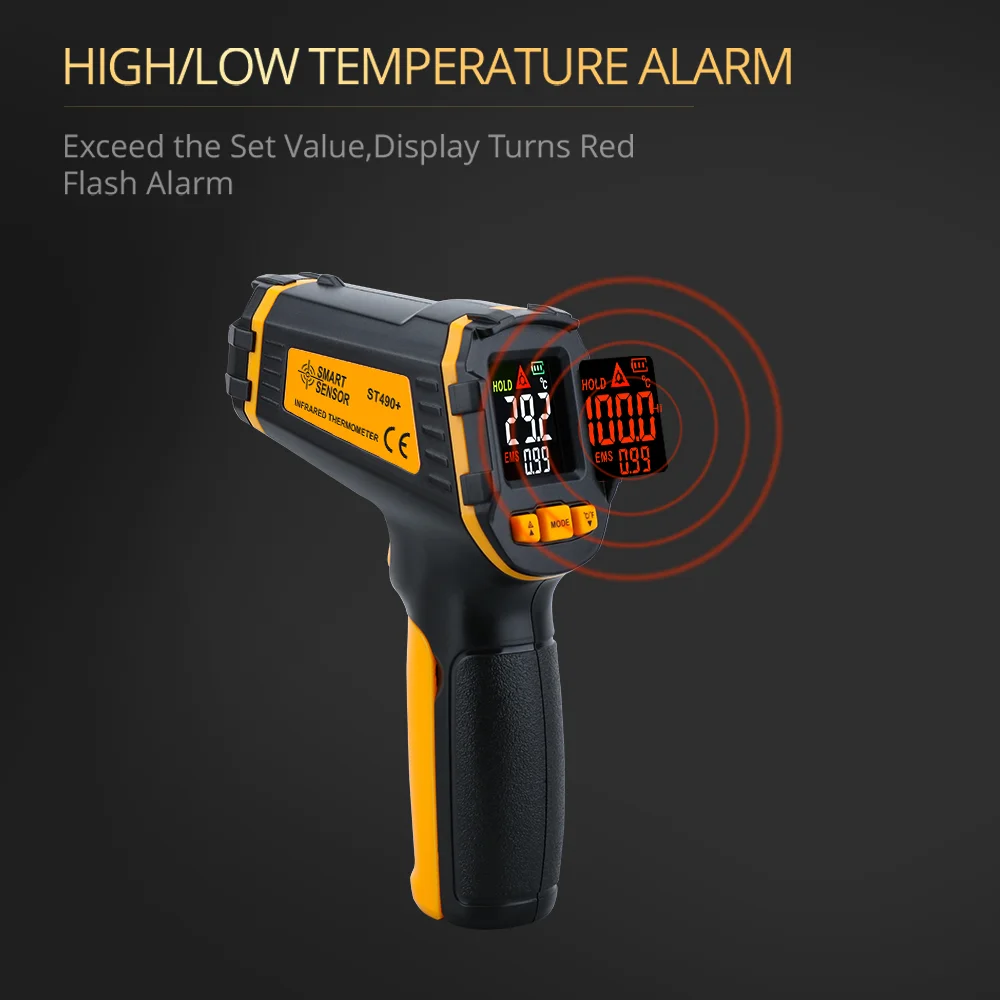 Advanced Infrared Thermometer with Laser Precision and Color LCD Display