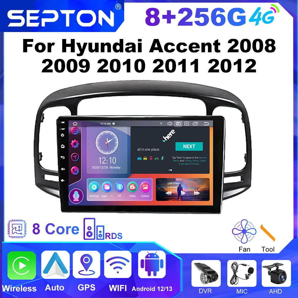 

SEPTON Android Car Radio for Hyundai Accent 2008 2009 2010 2011 2012 Navi GPS Multimedia Player Carplay 4G Autoradio Head Unit