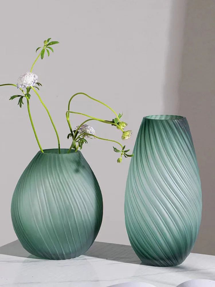 Luxury High-End Large Vase Floor Decoration Living Room Flower Arrangement 2021 New High-End Restaurant Glass Decoration 5