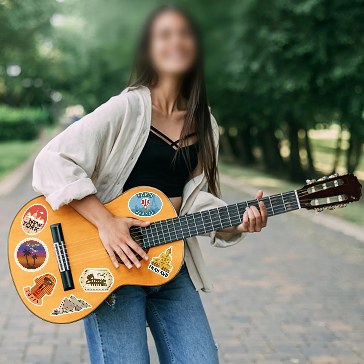 100개 세계 유명 여행 명소 낙서 스티커, 문구류 노트북 전화기 기타 냉장고 여행가방 방수 데칼 스티커