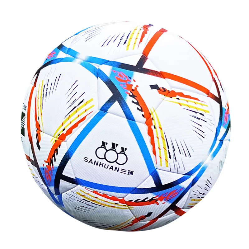 thumbnail image 1 of Balón de fútbol de tamaño estándar 4/5 para niños, para interior y exterior, para partidos de liga de adultos, de PU, resistente al desgaste, antideslizante, 1 of 4