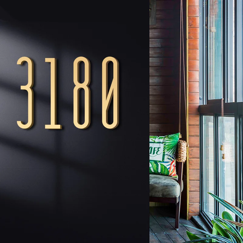 Nordic Modern Style 3D Number Plate Acrylic Door Sign Digital Hotel Living Room House Number