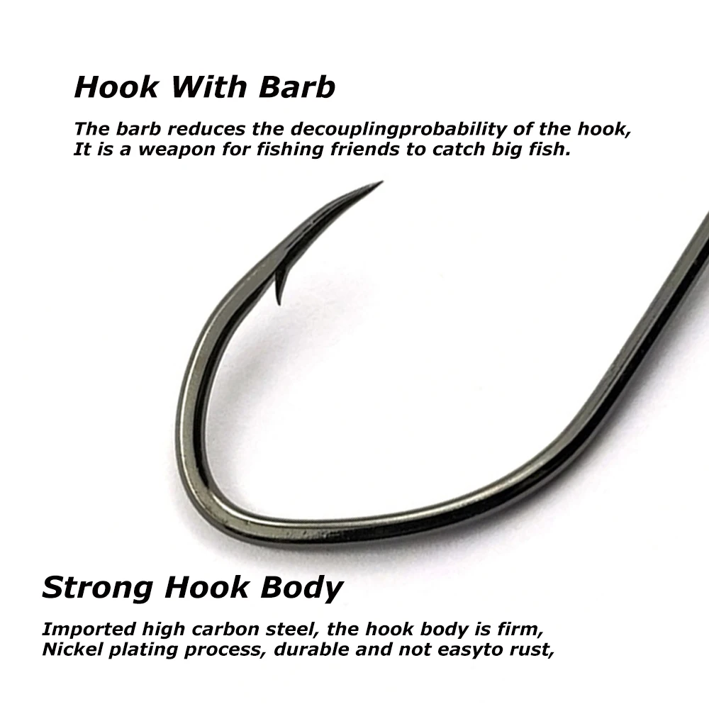 20PCS/lot High Carbon Steel V Shape Catfish Hook Offset Barbed Sea Bass  Fishing Hook 8 6 1/0 2/0 3/0 4/0 6/0 8/0