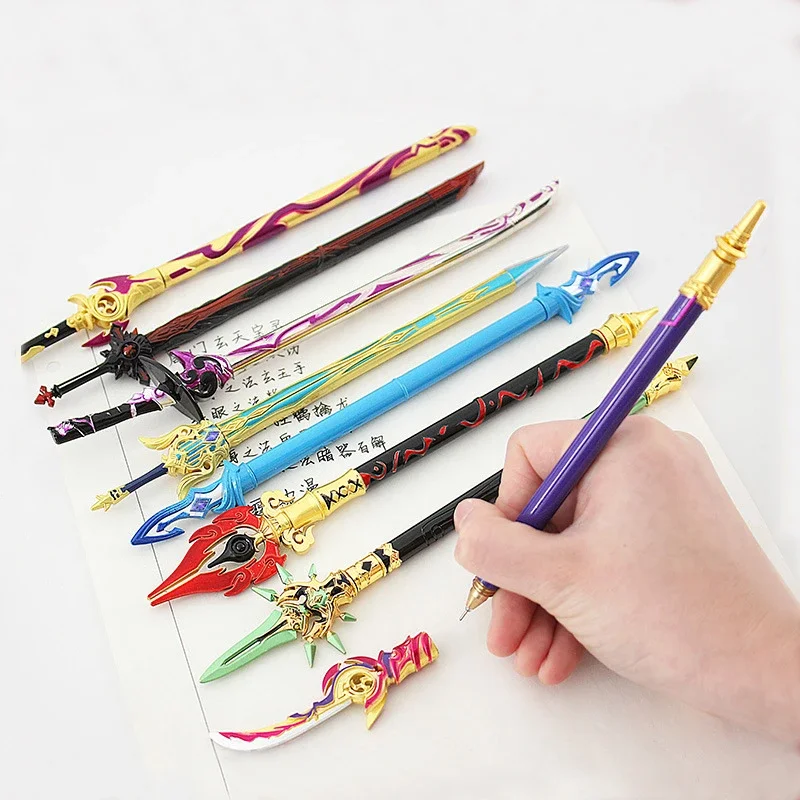 Anime Genshin Impact Cosplay Stationery Weapons Tartaglia Arataki Itto Raiden Shogun Thomas Sword Sign Pens Props