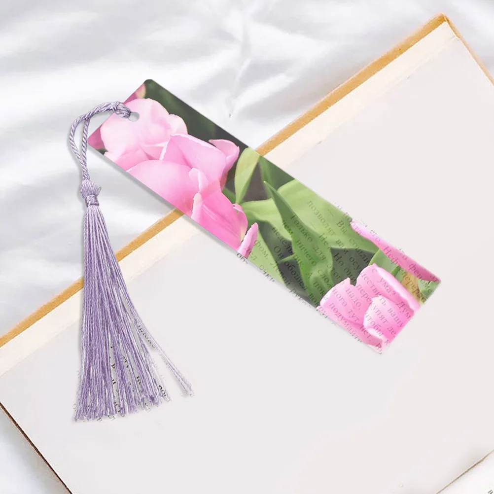 Blank Clear Acrylic Bookmarks Rectangle Craft Transparent Acrylic Book Markers With Small Bookmark Colorful Tassels