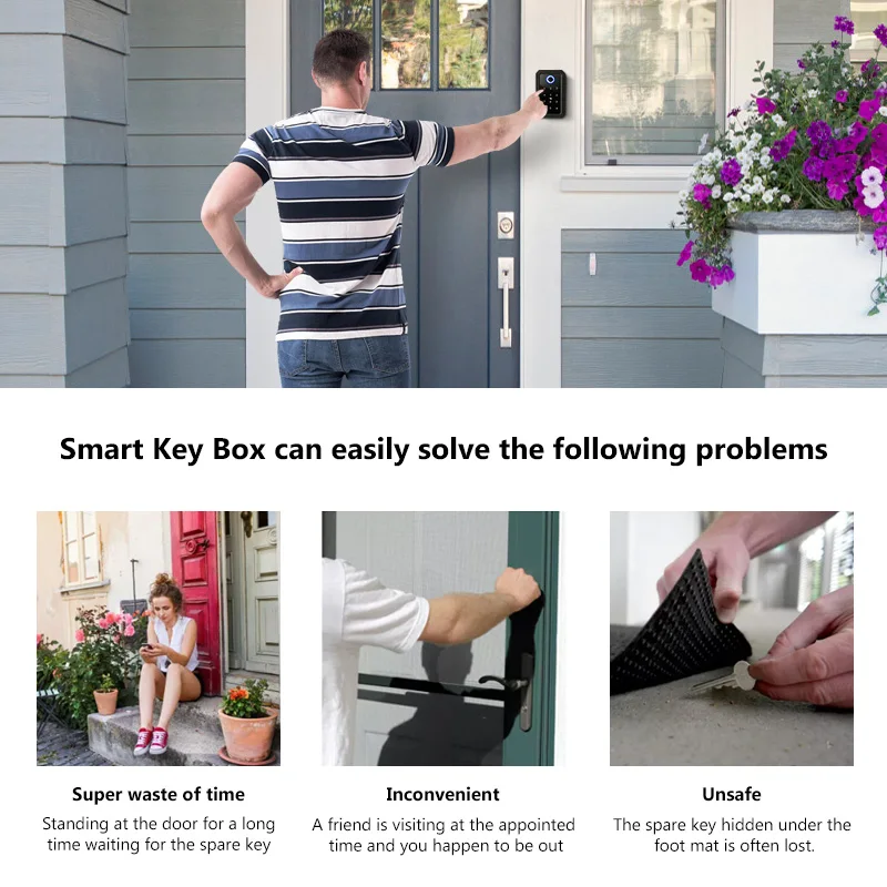 Cerradura Fechadura Entry  tt lock Fingerprint Smart Life App Slide X5 Main Door Wifi Smart Door Lock Key box Tuya — view 6