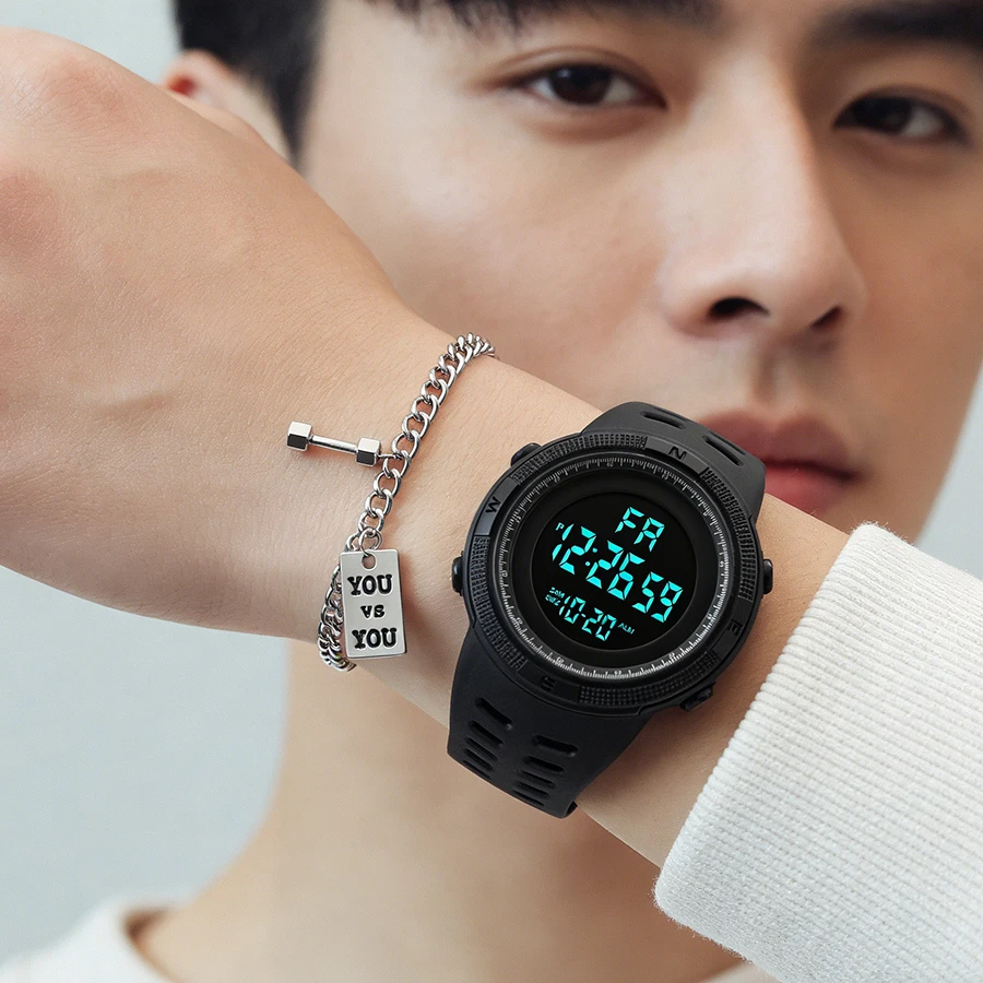 Men's Watch Sports Digital Watches for Man Big Dial Luminous Waterproof Alarm Clock Multifunction Military Electronic Wristwatch - 5