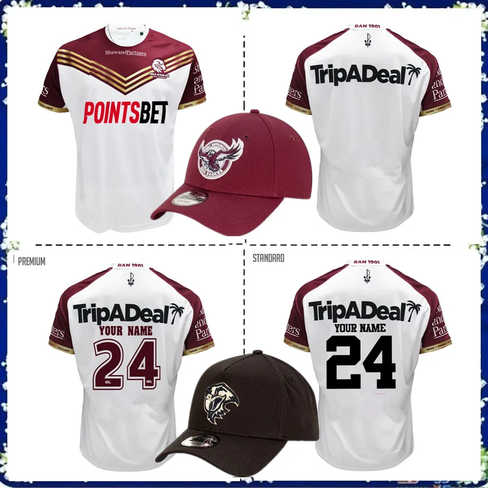 

2024 MANLY SEA EAGLES MENS ANZAC RUGBY JERSEY 2024/25 Manly Sea Eagles Indigenous black Cap hats TRAINING JERSEY size S--5XL