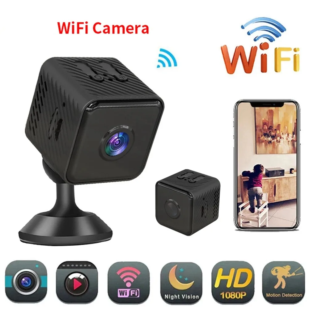 Mini Telecamera Wifi Telecamera Sportiva Hd 1080P Sorveglianza Di Sicurezza Wireless Batteria Integrata Visione Notturna Smart Home Micro Cam