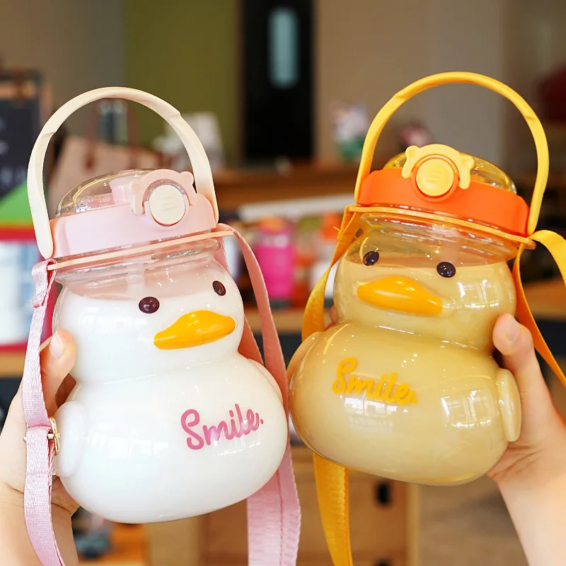 1100ml Water Bottle Large-capacity Cute Gradient Bear One Click Open Child  Bottle Kids Girls Drinkware for Home Office School - AliExpress