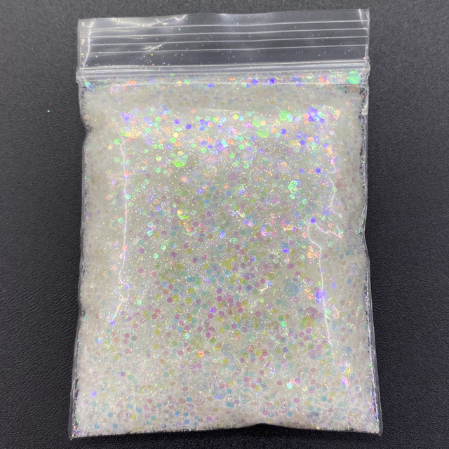 Laser Hexagon Holographic Chunky Glitter Nail Tips Glitter Powder Mermaid  Flakes Sparkly Glitter Resin Crystal mud