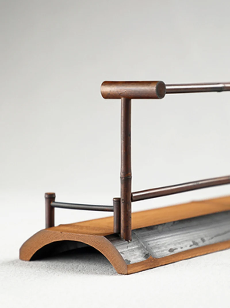 Hand made bamboo teacup rack drainage rack Chinese retro double-layer cup rack teapot tea set display taccessories