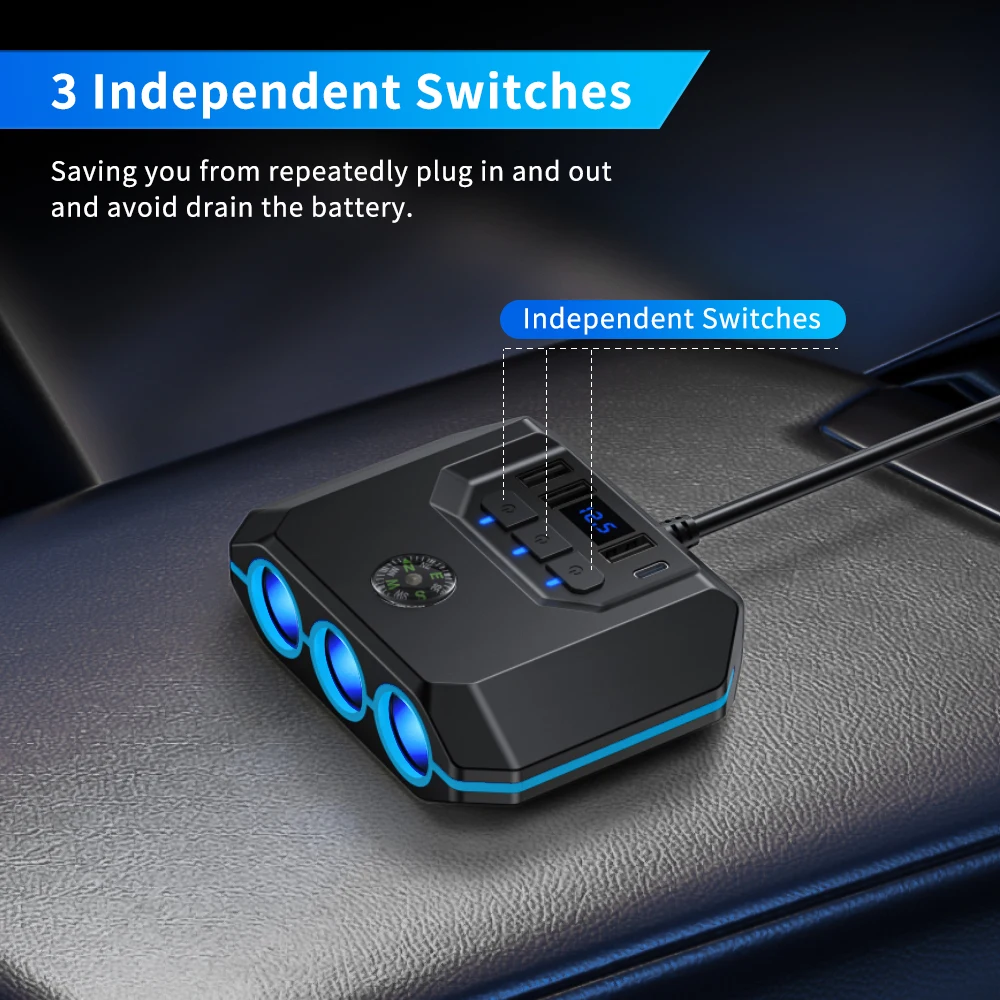 Powstation ڵ Ʈ, 12-24V ڵ      ø, ON/OFF LED USB , ޴