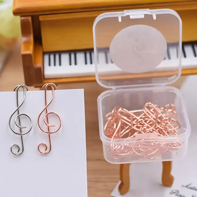 Letter Paper Clip Piano Music Book Plastic Musical Note Spring Holder