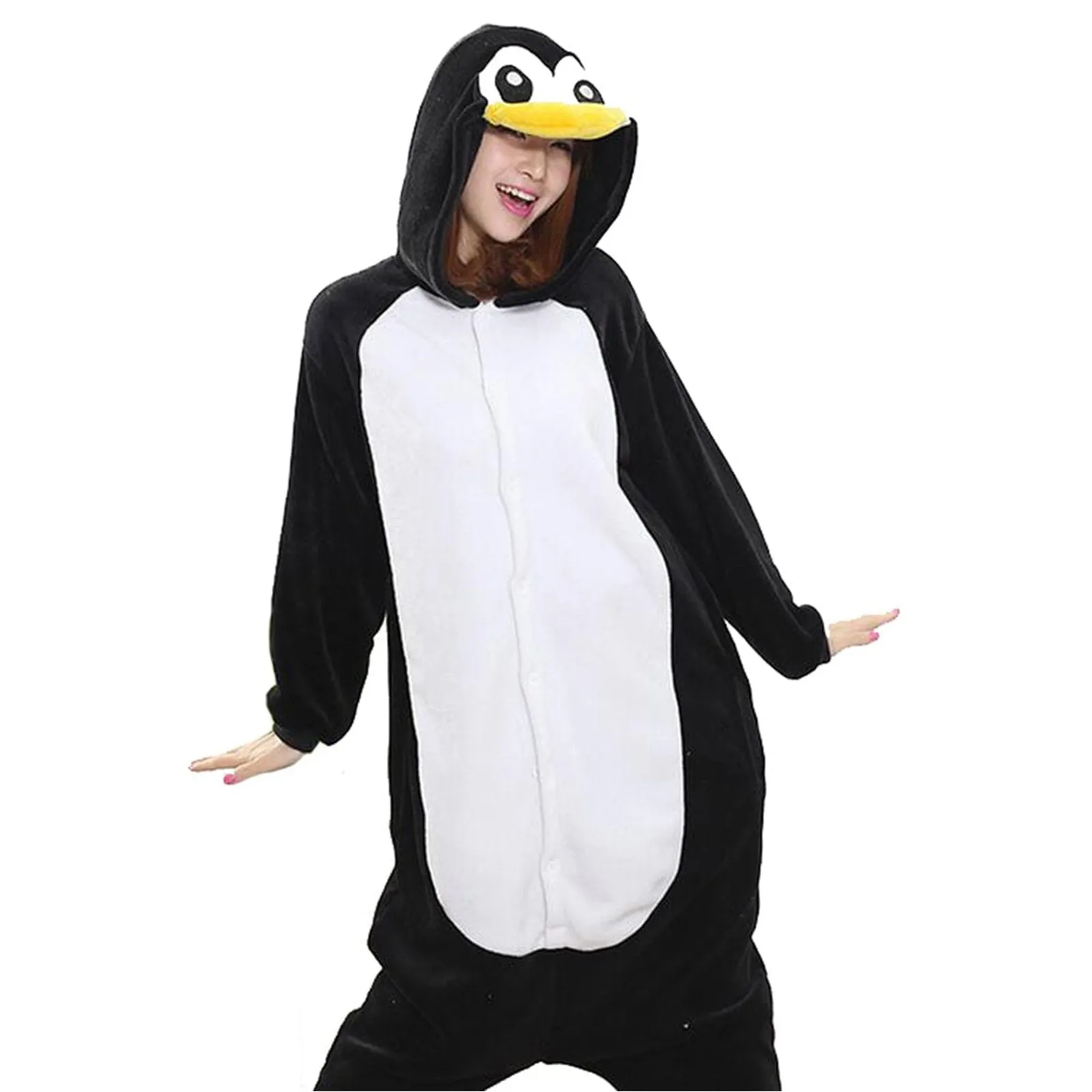 Adult Penguin Pajamas One Piece Kids Christmas Cosplay Costume Flannel Warm Animal Homewear Sleepwear for Women Men kigurumi pajamas onesies cosplay pajamas onesies flannel pajamas onesies