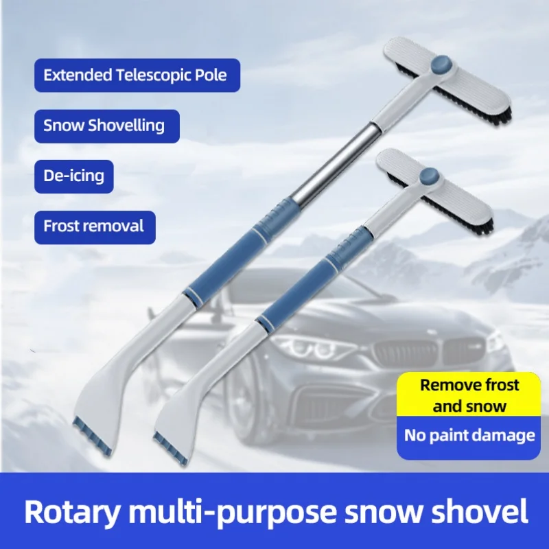Adjustable Car Snow Shovel Extendable Ice Scraper Windshield Snow Brush Frost Remover Winter Vehicle Cleaner Tool