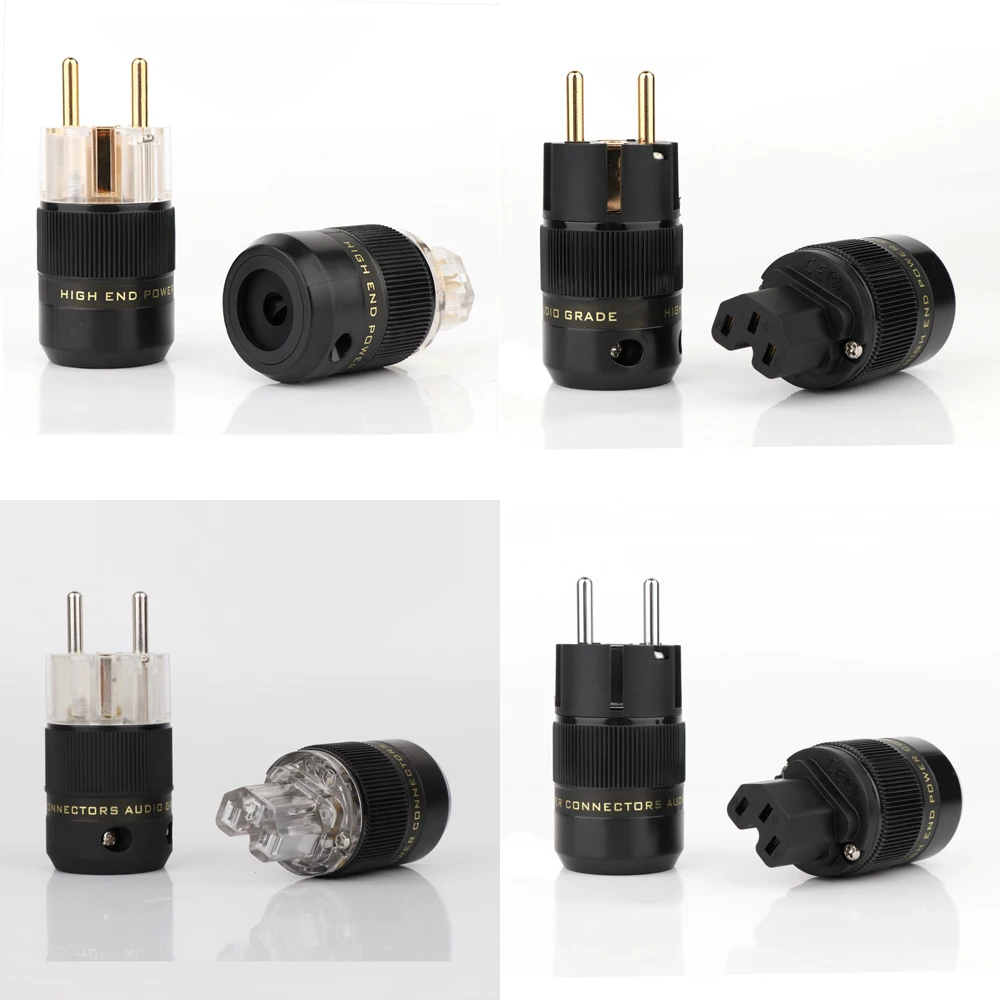 Schuko Plug eu Masculino e Feminino Plug Power Banhado a Ouro 24k Prata Ródio Faça Você Mesmo Hifi Europeu Alta Qualidade P077ebr - Image 5