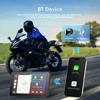 Podofo 5'' Lecteur multimédia intelligent pour moto avec Carplay Android Auto, étanche IP67, prise en charge de la surveillance de la pression des pneus, réglage de l'heure 6