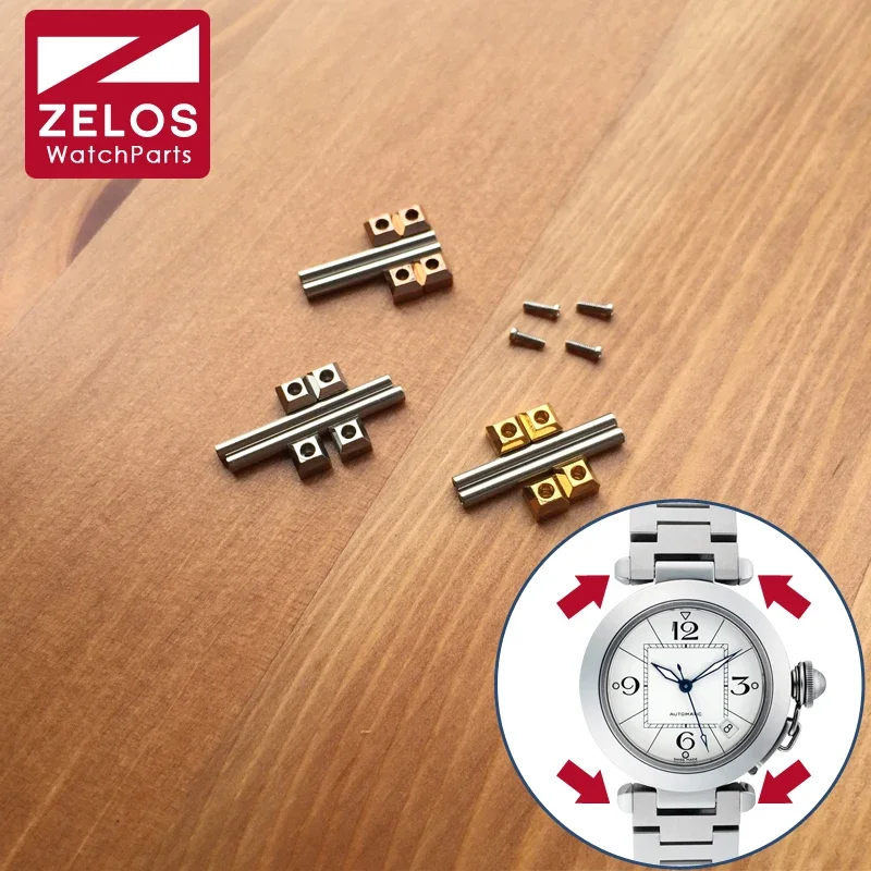 2 Pezzi/Set Vite A Vite Stelo Asta Tubo Per Cartier Pasha Watch Band Lug W31074M7 (Oro Rosa/Oro/Argenteo) Parti Strumenti