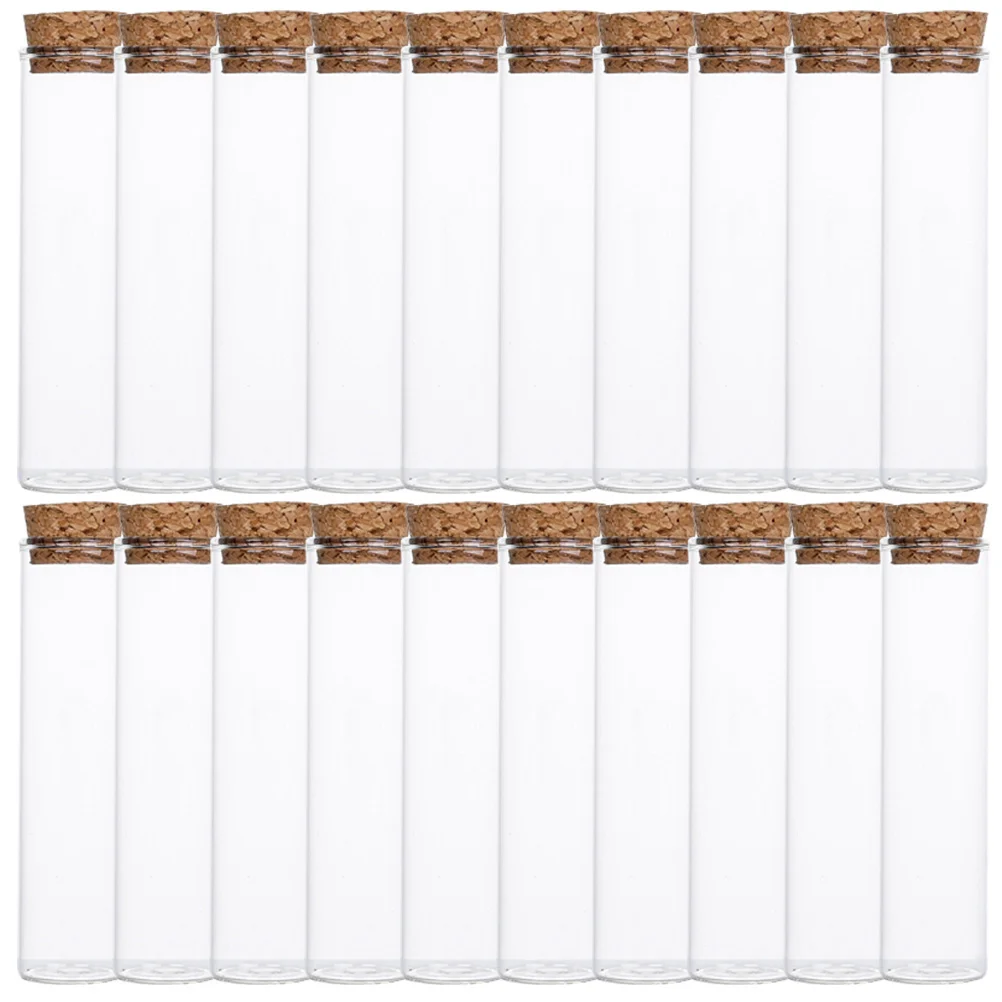 20 Pcs Match Bottle Transparent Matches Holder Clear Water Cork Specimen Storage Laboratory Sample Glass Display Test Tubes 6