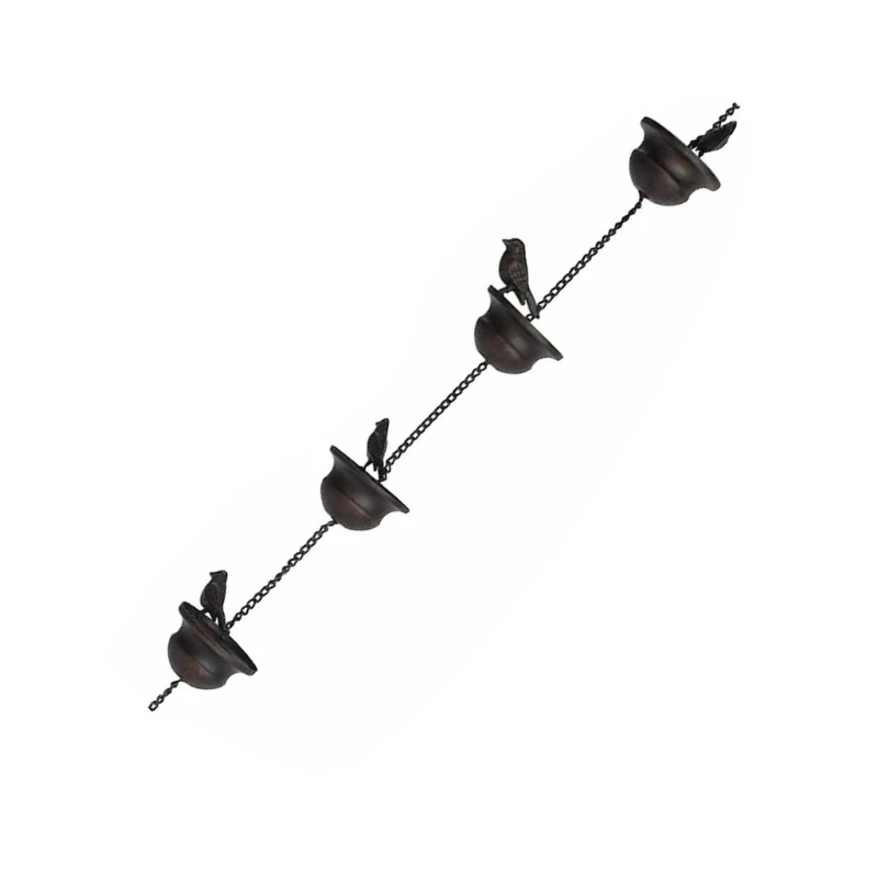 Rain Chain for Gutters Birds On Cups Gutter Chain Downspout Replacement Rain Gutters Pendant Decorations