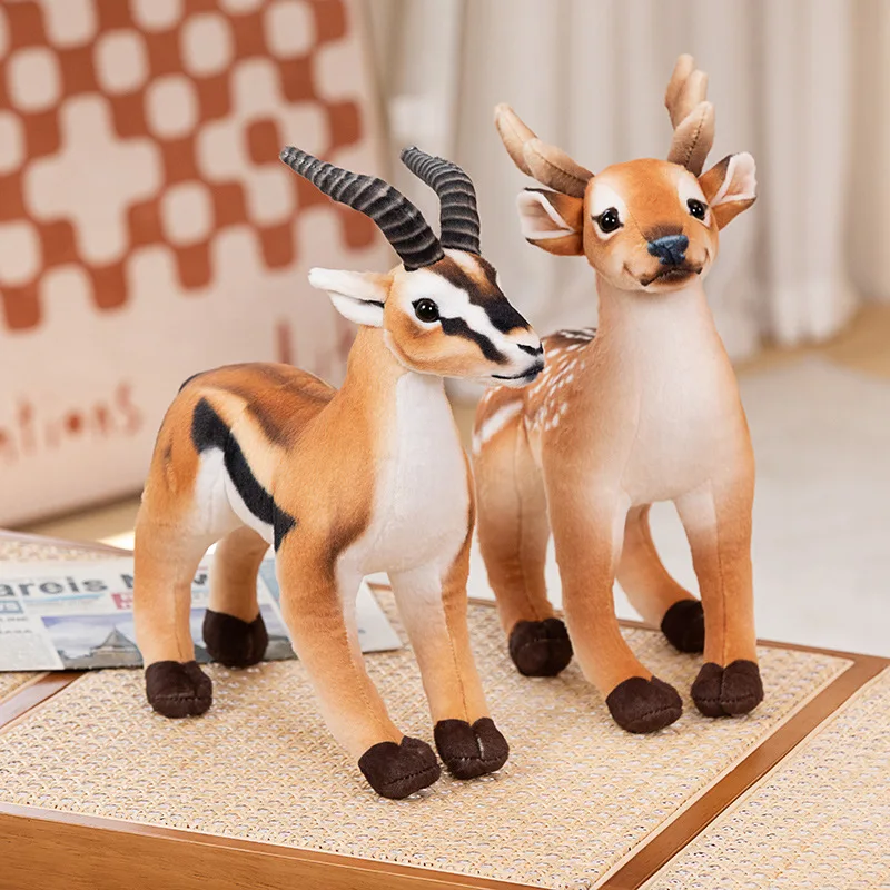 Hot Simulation Sika Deer Antelope Plush Toys Realistic Stuffed Soft Wild Animals For Children Gift Upholstery Christmas Gift gravity fidget toys creative 3d printing fidget toys stylish and fun sensory toys realistic stress toys for christmas easter