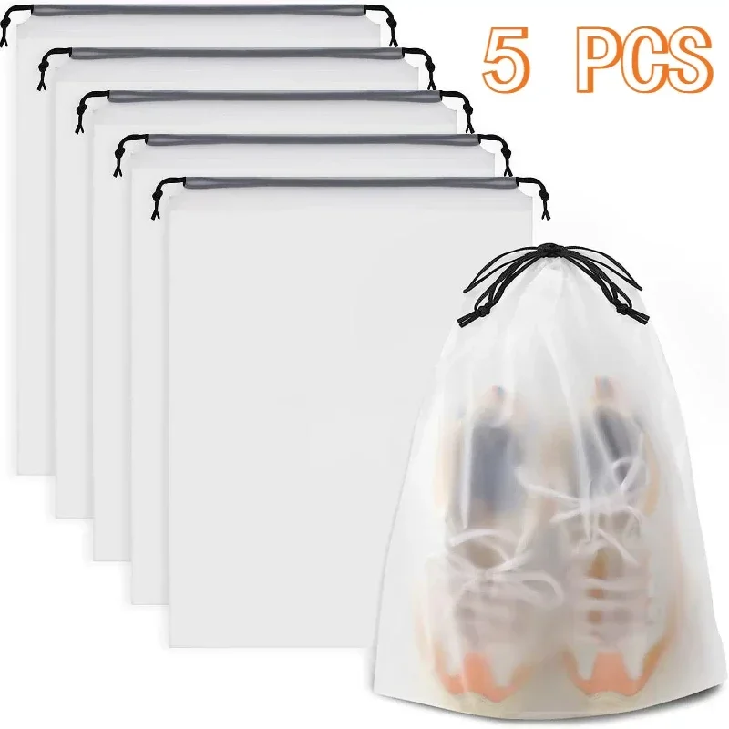 Portable Waterproof Shoe Storage Drawstring Bags - Eco-Friendly Travel Organizers
