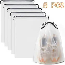 Portable Waterproof Shoe Storage Drawstring Bags - Eco - Friendly Travel Organizers - 30x40cm (5pcs)