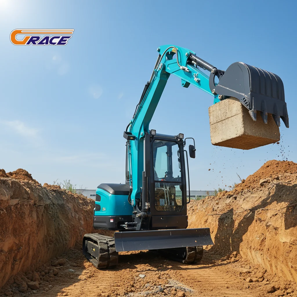 Mini-Raupenbagger 2,5 Tonnen EPA-Zertifiziert Kleiner Bagger für Garten- und Landwirtschaftsanwendungen Anpassbar