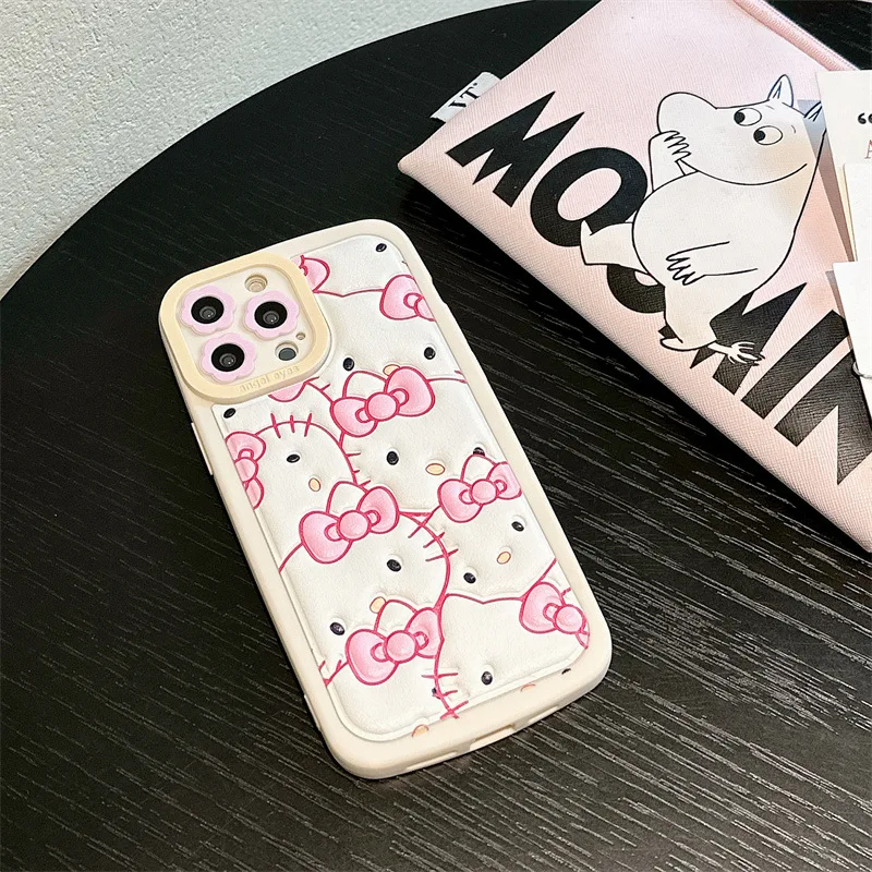 ピンクの携帯電話ケースハローキティ,愛らしい猫,漫画,iPhone用