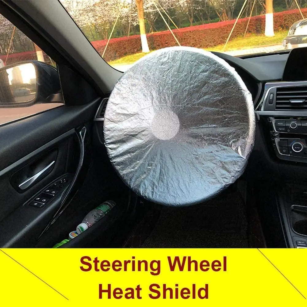 Window Sunshade Auto Car Steering Wheel Side Silver Coated Cloth Cover Sunscreen Insulation