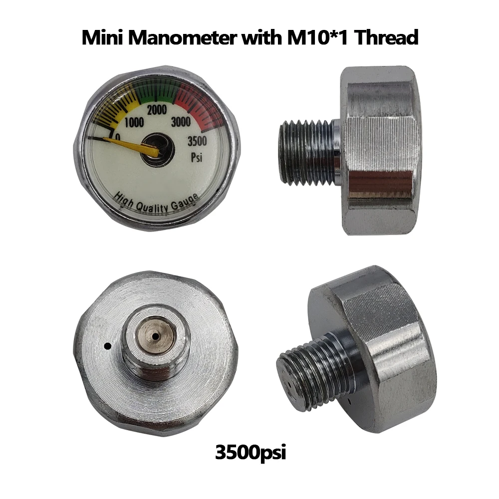 Air Mini Micro Pressure Gauge Manometer M10*1 Threads 600PSI/3500PSI BUll /4000PSI/4500PSI/5000PSI/6000PSI/30/40Mpa For Cricket