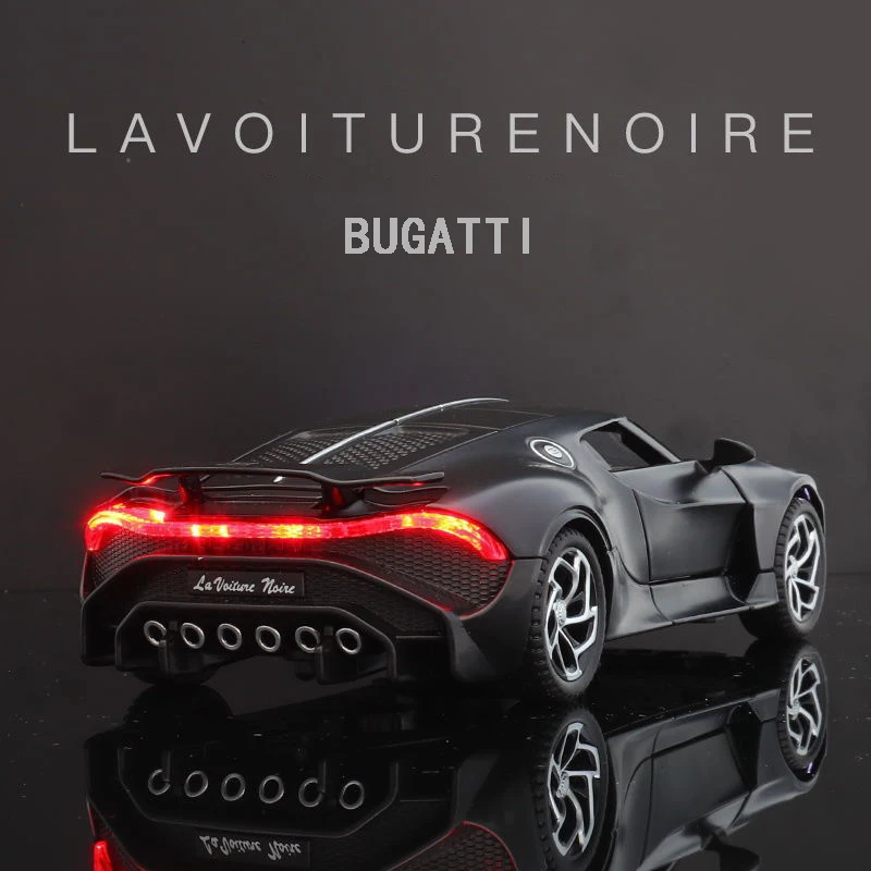 1:32 Bugatti LA VOITURE NOIRE supercar Diecast Metal Alloy Model car Sound  Light Pull Back Collection Kids Toy Gifts A126