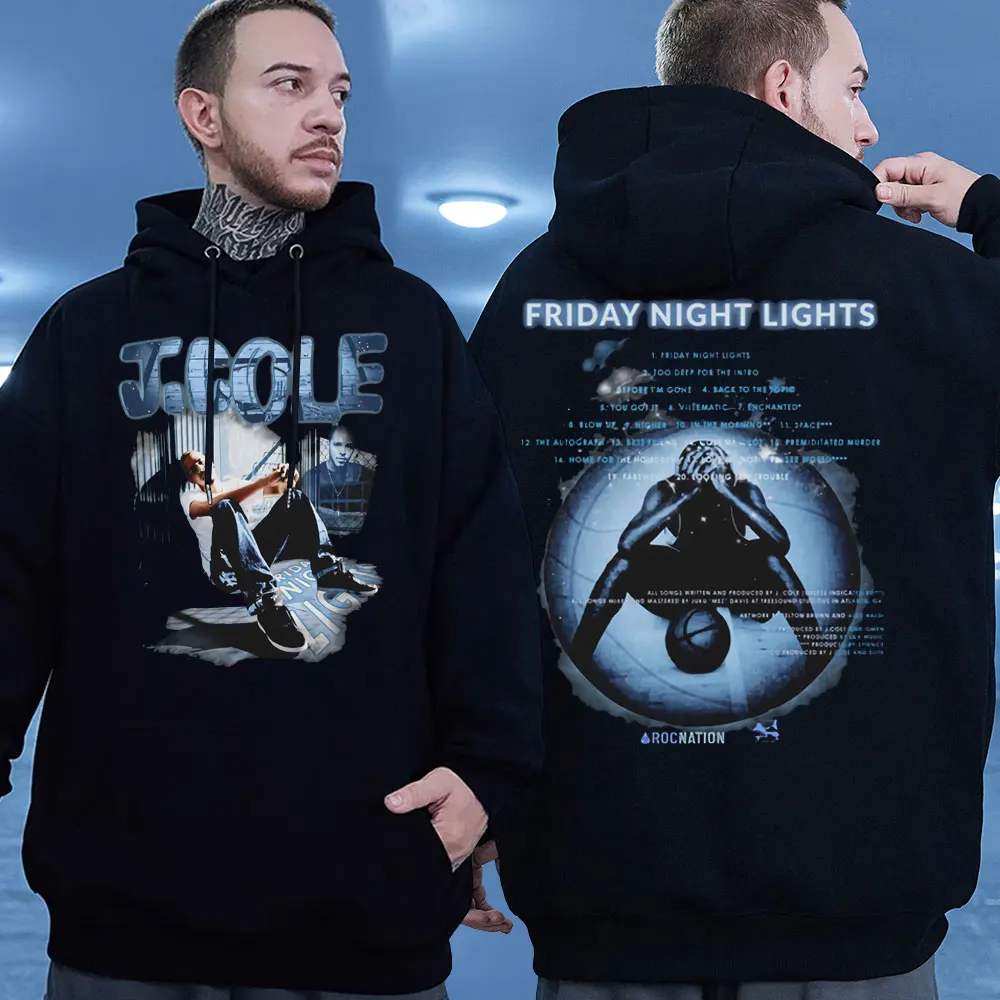 

Rapper J Cole Friday Night Lights Hip Hop Graphic Hoodies Men's Women's Fashion Oversized Hooded Sweatshirts Streetwear Pullover