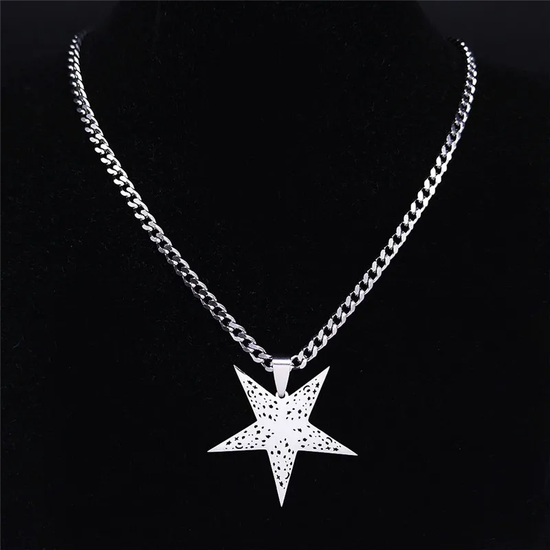 체인힙색 45/50/55/60cm 길이 100% 316L 스테인레스 스틸 체인, 스네이크 체인 쇄골 체인, 랍스터 걸쇠, 심플한 체인 목걸이 8 여성용 펑크 인버티드 펜타그램 스테인레스 스틸 목걸이, 힙합 체인 목걸이, 쥬얼리, NXS07