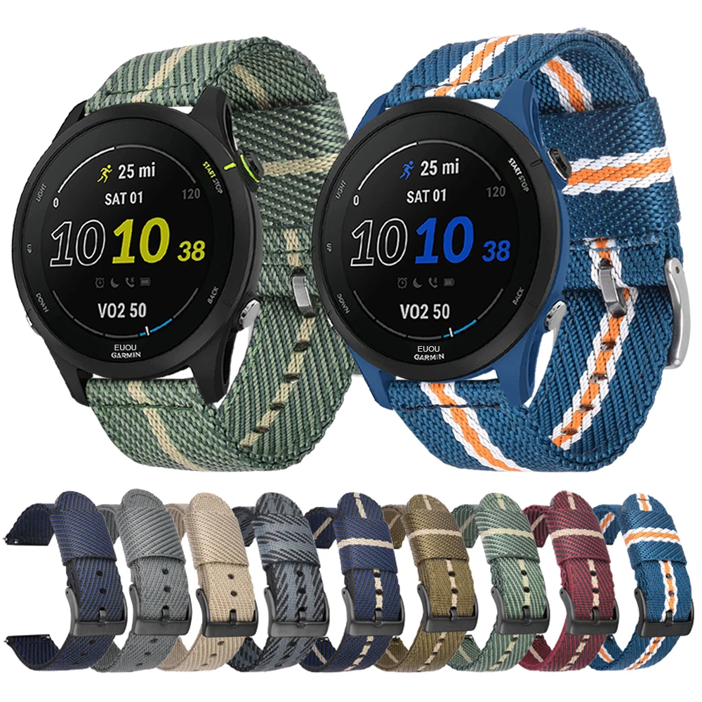 DuiGong Sport Mesh Strap Compatible with Garmin Forerunner 245/645 Comfortable Sport Replacement Quick Release Nylon 20mm Bands 
