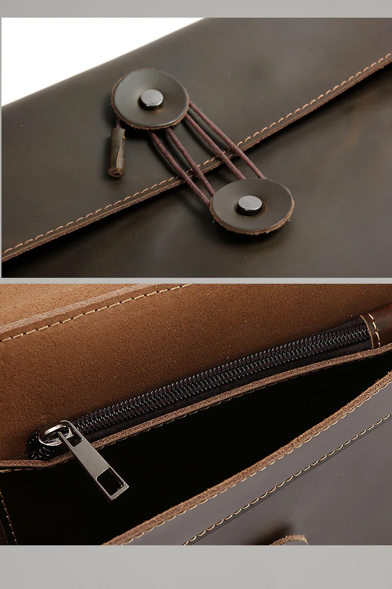 a4 senior genuine leather portable business office conference filing folder manager document bag briefcase portfolio padfolio