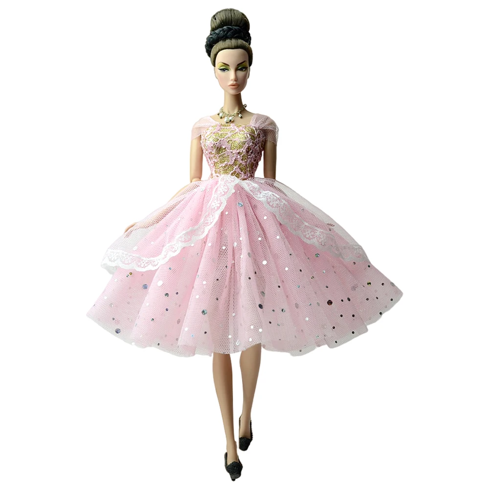 Elegant Lace Doll Outfit Collection - Fashionable Dresses and Accessories
