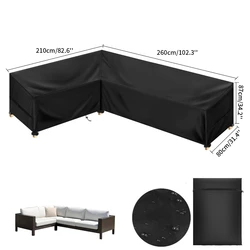 Durable Waterproof Outdoor Furniture Cover - Heavy Duty 210D Oxford Cloth (Lshape 210x260x87cm)