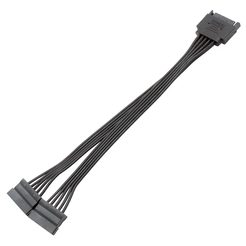 SATA 전원 분배 케이블 SSD HDD 하드 전원 케이블 SATA 15핀 수컷에서 2개 암컷 전원 Y-스플리터 연장 케이블