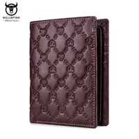BULLCAPTAIN New Leather Men's Wallet Fashion Creative Pattern Wallet Small Mini Card Holder RFID Wallet Men 0204H 1