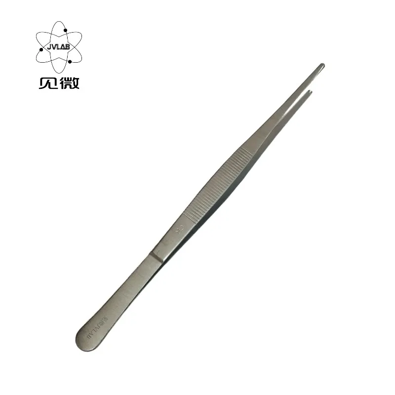Stainless Steel Tweezers 20 cm Surgical Home Organization Tissue Forceps Heat Resistant Medical Dressing Forceps Hook 1*2
