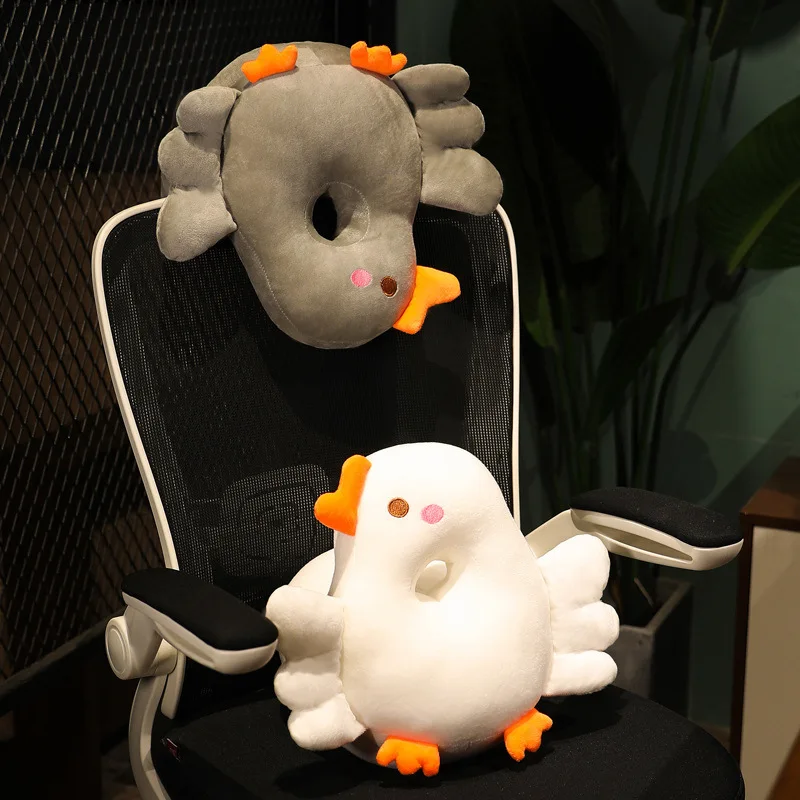 

Cute Soft L Goose Ice Rattan Pillow Plush Toy Stuffed Office Double Sided Nap Headrest Sleep Summer Home Decor Gift Doll Kid Gir