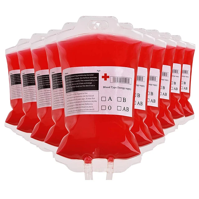 Bolsa De Beber Sangre Halloween - Pack 31 Piezas Con Pegatinas, Reutilizable Para Fiestas De Zombis Y Vampiros