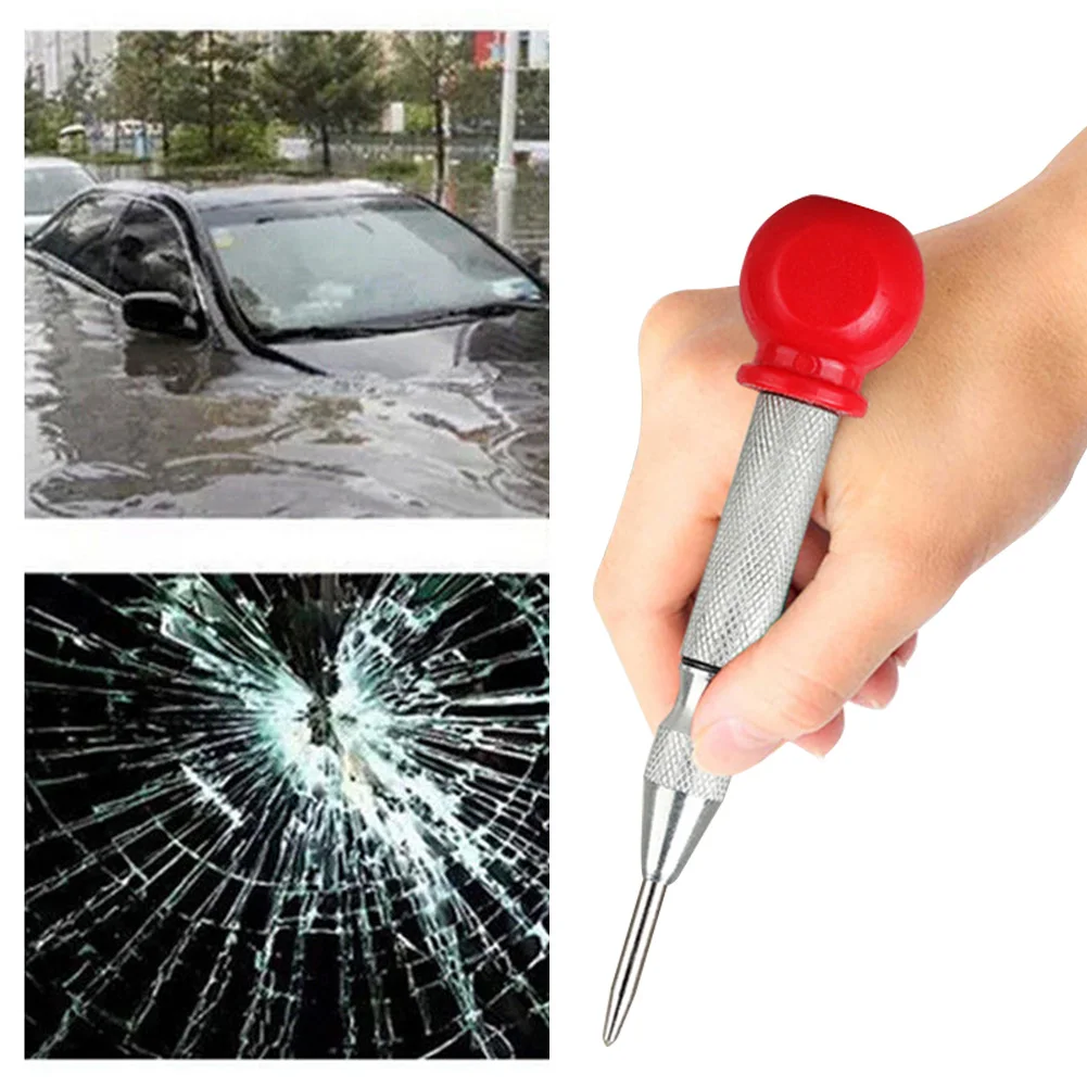 

Multifunction Automatic Center Pin Spring Loaded Mark Center Punch Tool Car Safety Escape Hammer Window Breaker
