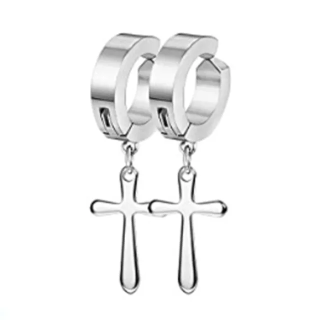 Cross - Dangly - 16g - Steel - 4mm Huggie – Gizmos Richmond