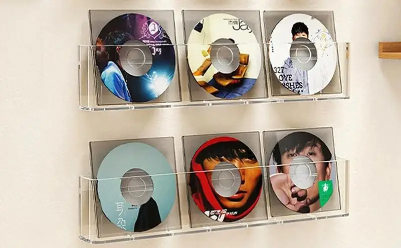 

Clear Acrylic Record Shelf Wall Mount Transparent Vinyl Record Holder Display Shelves Floating Bookshelf For Living Room