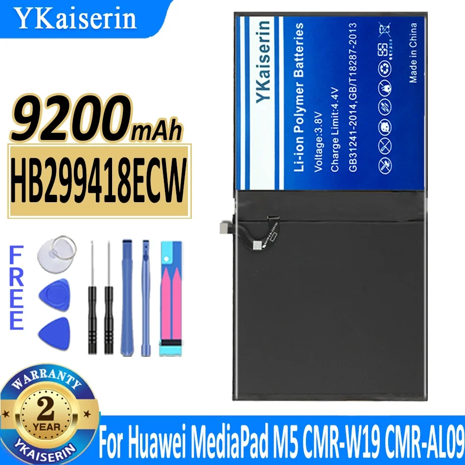 

YKaiserin 9200mAh Replacement Battery For Huawei MediaPad M5 CMR-W19 CMR-AL09 HB299418ECW Tablet Battery